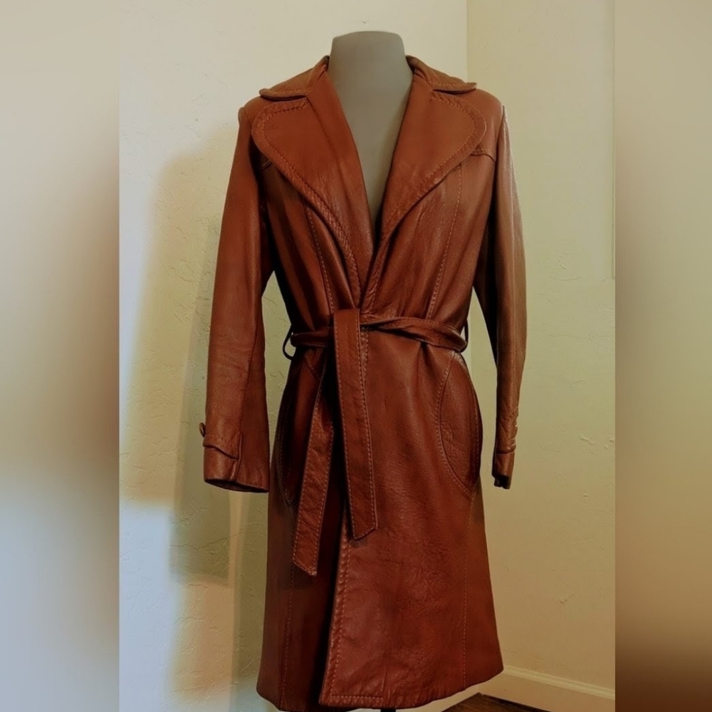 Vintage Scully Leather Women's Western Style Trench Coat.